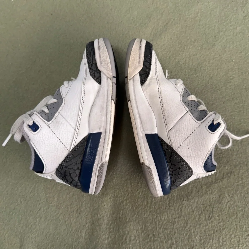 Nike Air Jordan 3 Retro‎ TD Shoes Toddler Size 9C White Midnight Navy DM0968-140